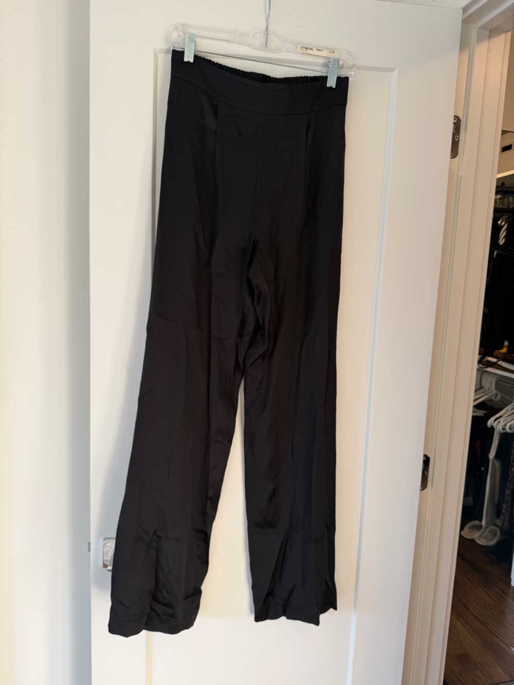 Saks Fifth Avenue Black Silk Pull On Trousers